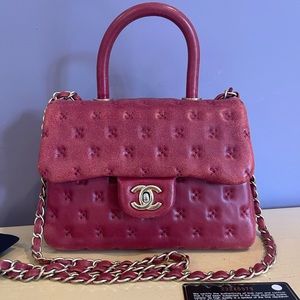 Trade Chanel Mini Coco Handle Stitches Calfskin Flap Bag